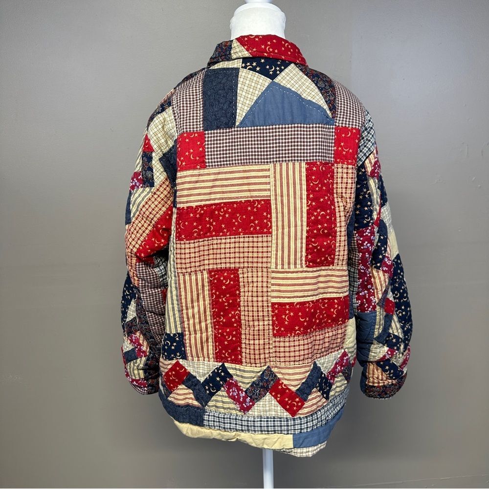 Vintage Reversible Quilted Patchwork Jacket 90s S… - image 5